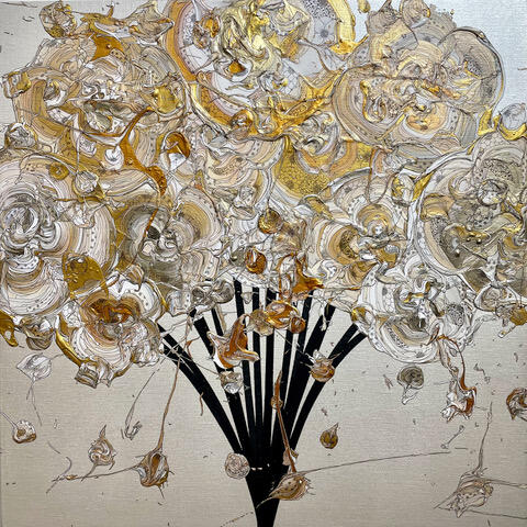 奥田雄太《Abstract Bouquet 251020 (Pearl White x Gold)》