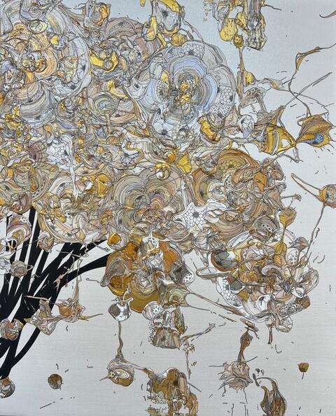 奥田雄太《Abstract Trimmed Bouquet 251027 (Pearl White x Gold)》