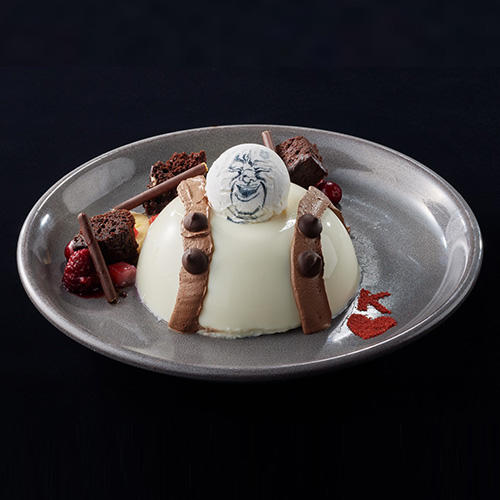 ハートのプリンとチョコレートデザート