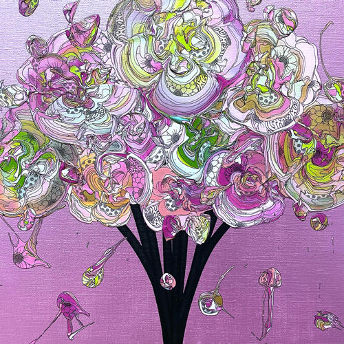 奥田雄太《Abstract Bouquet 20240329 (Silver Pink x Pink)》